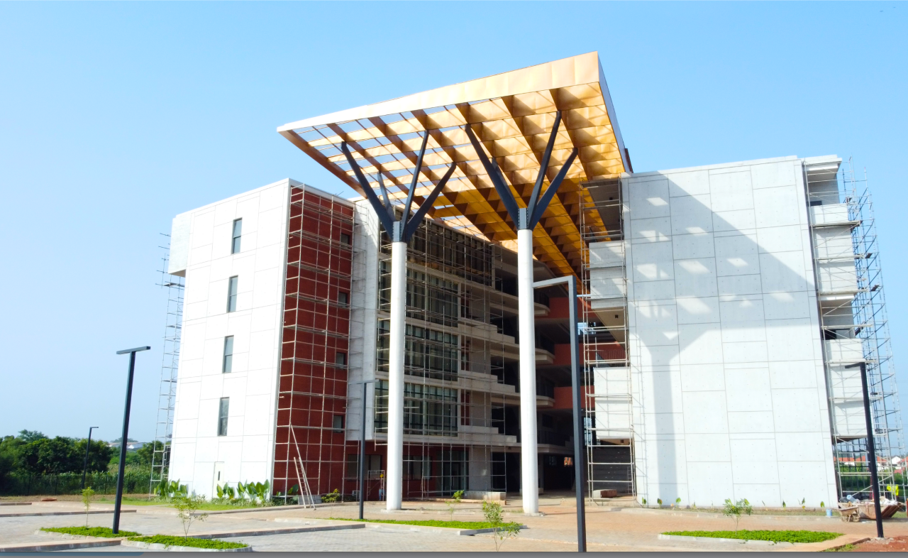 University of Ghana Business School lattice roof structural engineering project Accra